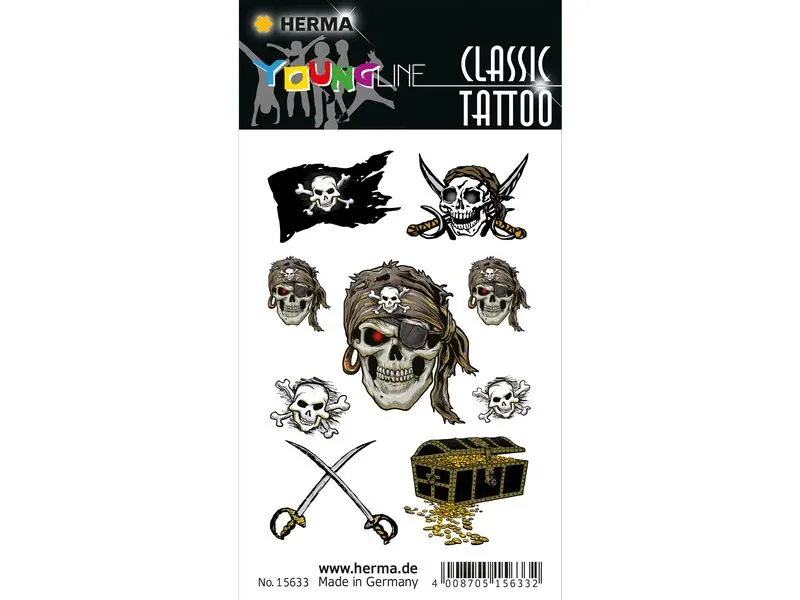 Herma Stickers Pirat 1 Blatt / 9 Tattoos