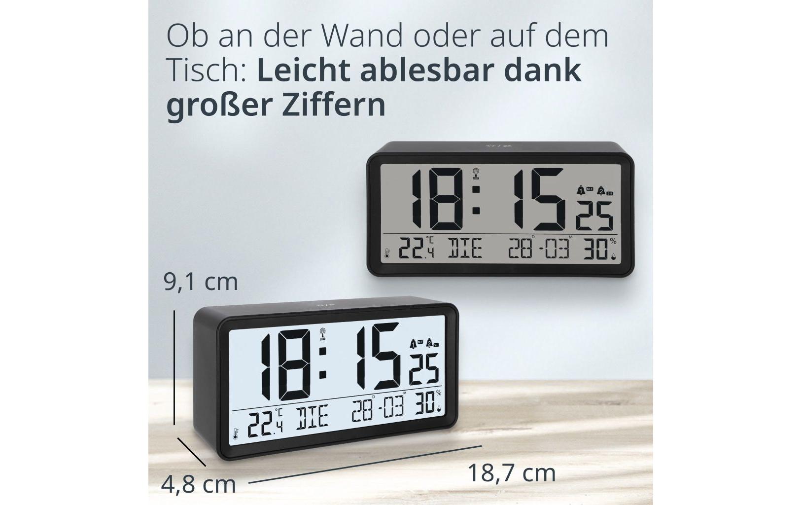 ADE Tischuhr Schwarz