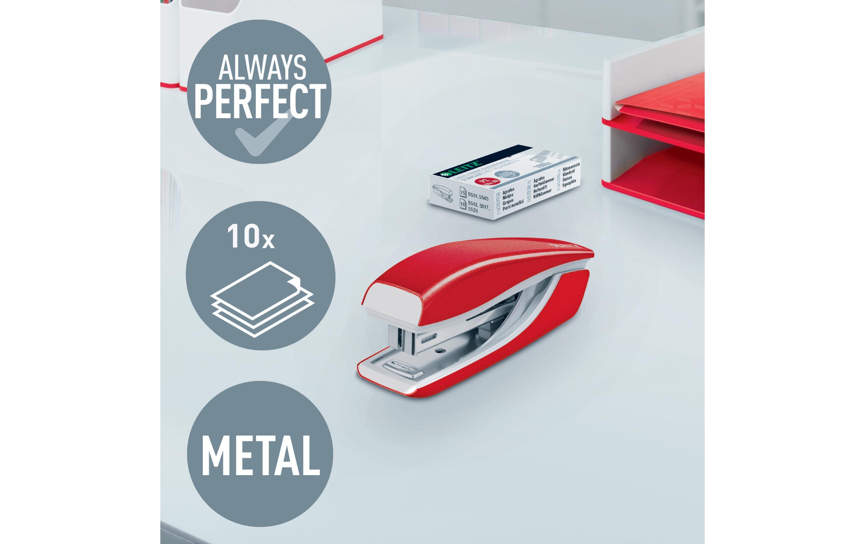 Leitz Heftgerät NeXXt WOW Mini 10 Seiten, Rot