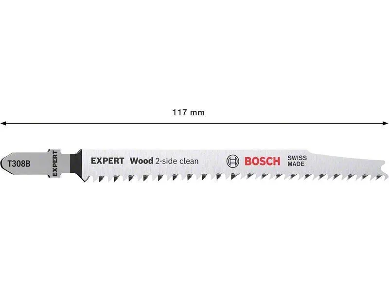 Bosch Professional Stichsägeblatt EXPERT Wood 2-side clean T 308 B, 3 Stück Bosch Professional Stichsägeblatt EXPERT Wood 2-side clean T 308 B, 3 Stück