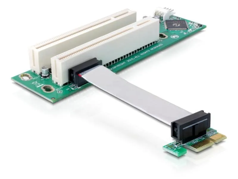 Delock PCI-E Riser Karte x1 zu 2x32-Bit PCI, 9cm