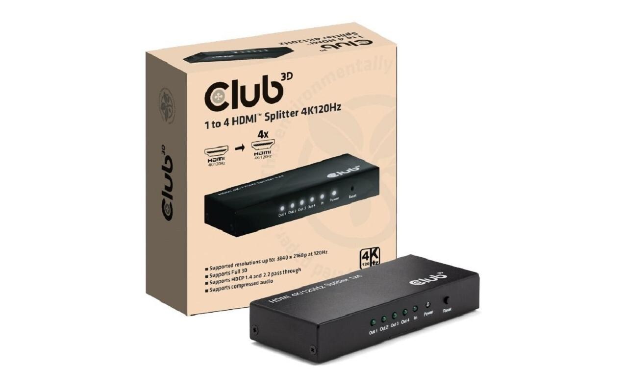 Club 3D 4-Port Signalsplitter CSV-1385 Club 3D 4-Port Signalsplitter CSV-1385