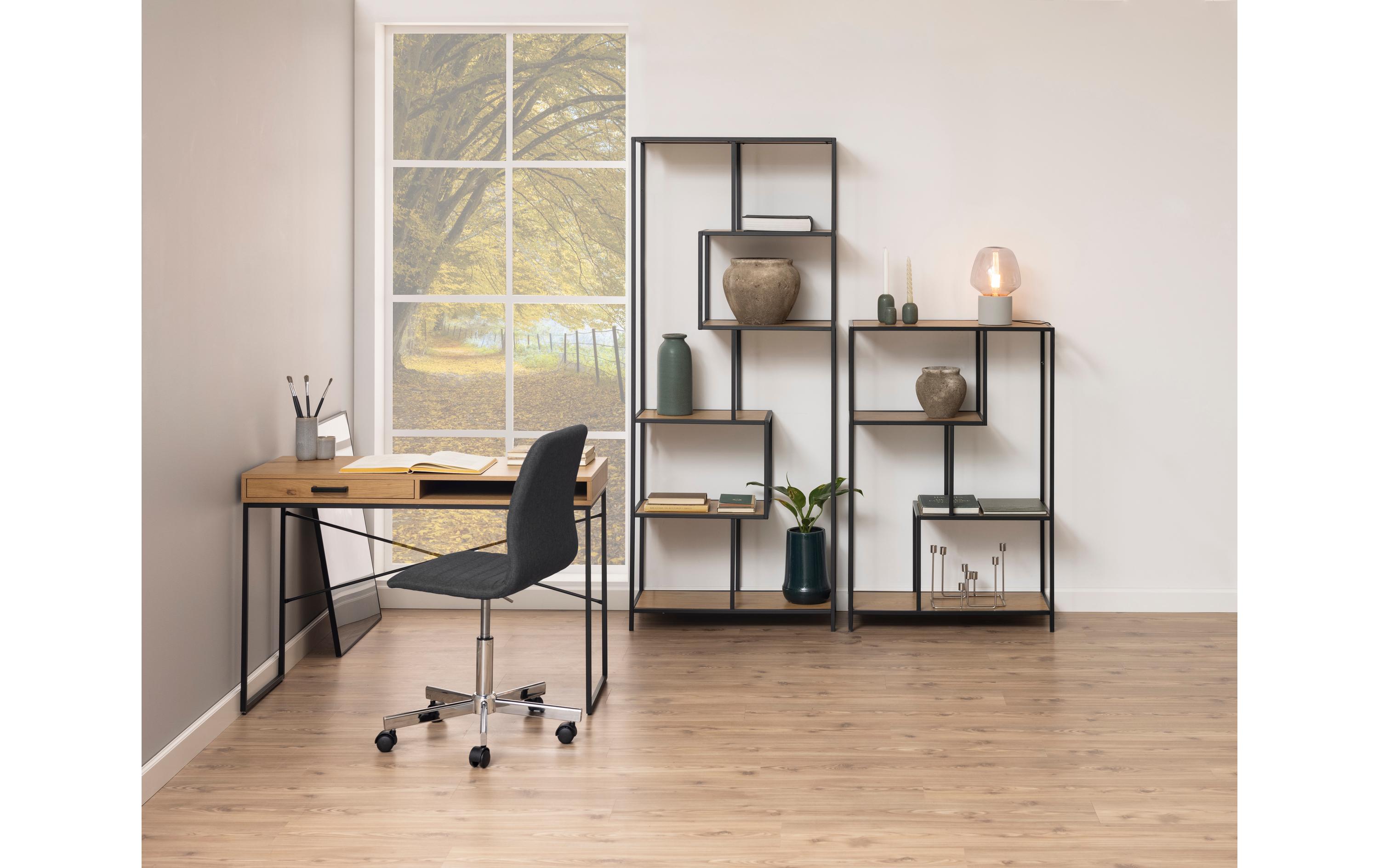 AC Design Regal Seaford 77 x 35 x 114 cm, Nature/Schwarz