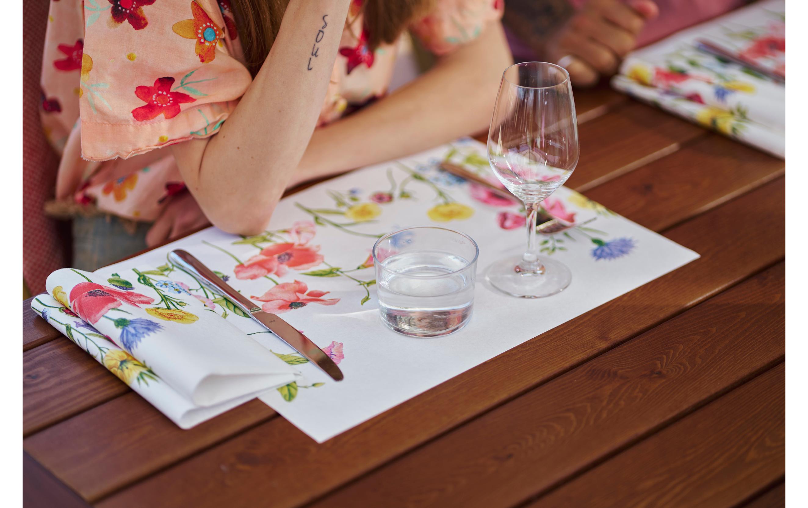 Duni Tischset Bio DC Flowy 100 Stück, 30 cm x 40 cm, Mehrfarbig