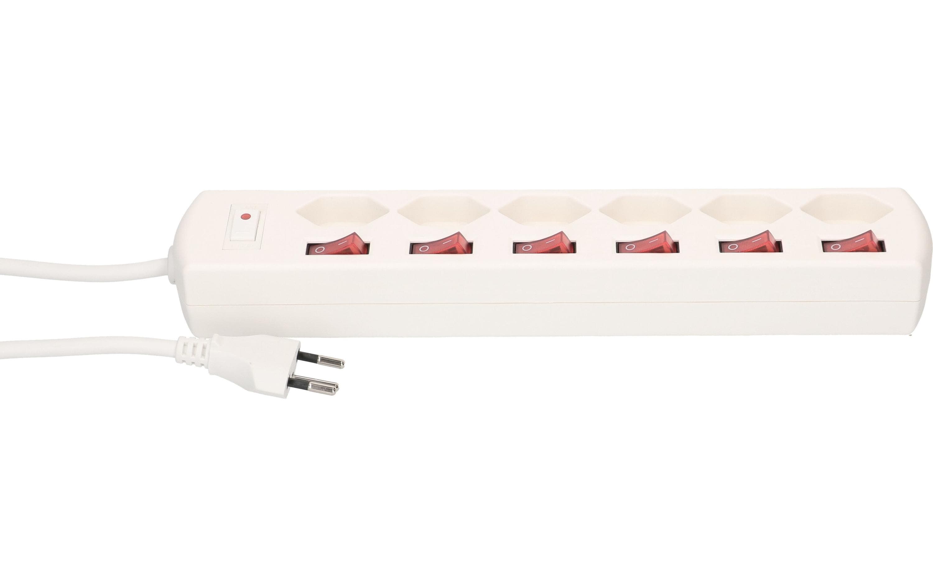 Max Hauri Steckdosenleiste Multi-Switch Weiss 6 x T13