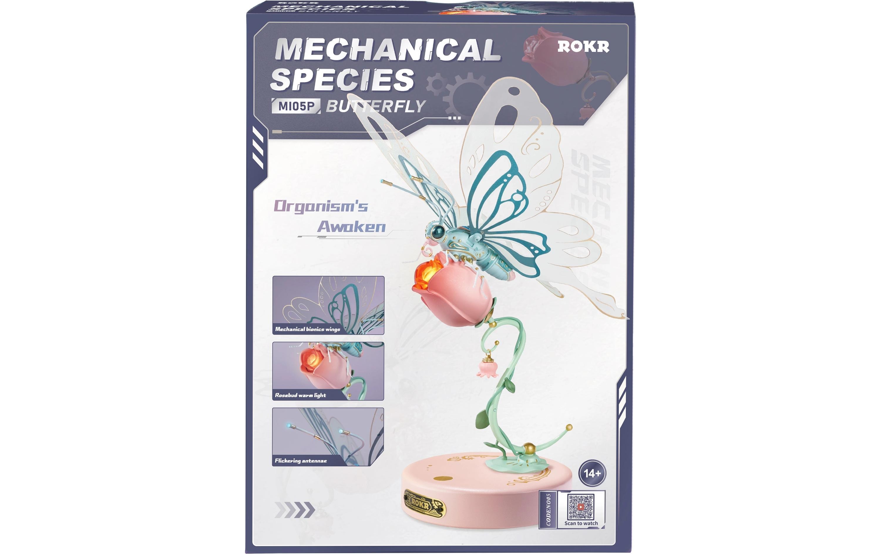 RoboTime Bausatz ROKR Mechanischer Blauer Schmetterling