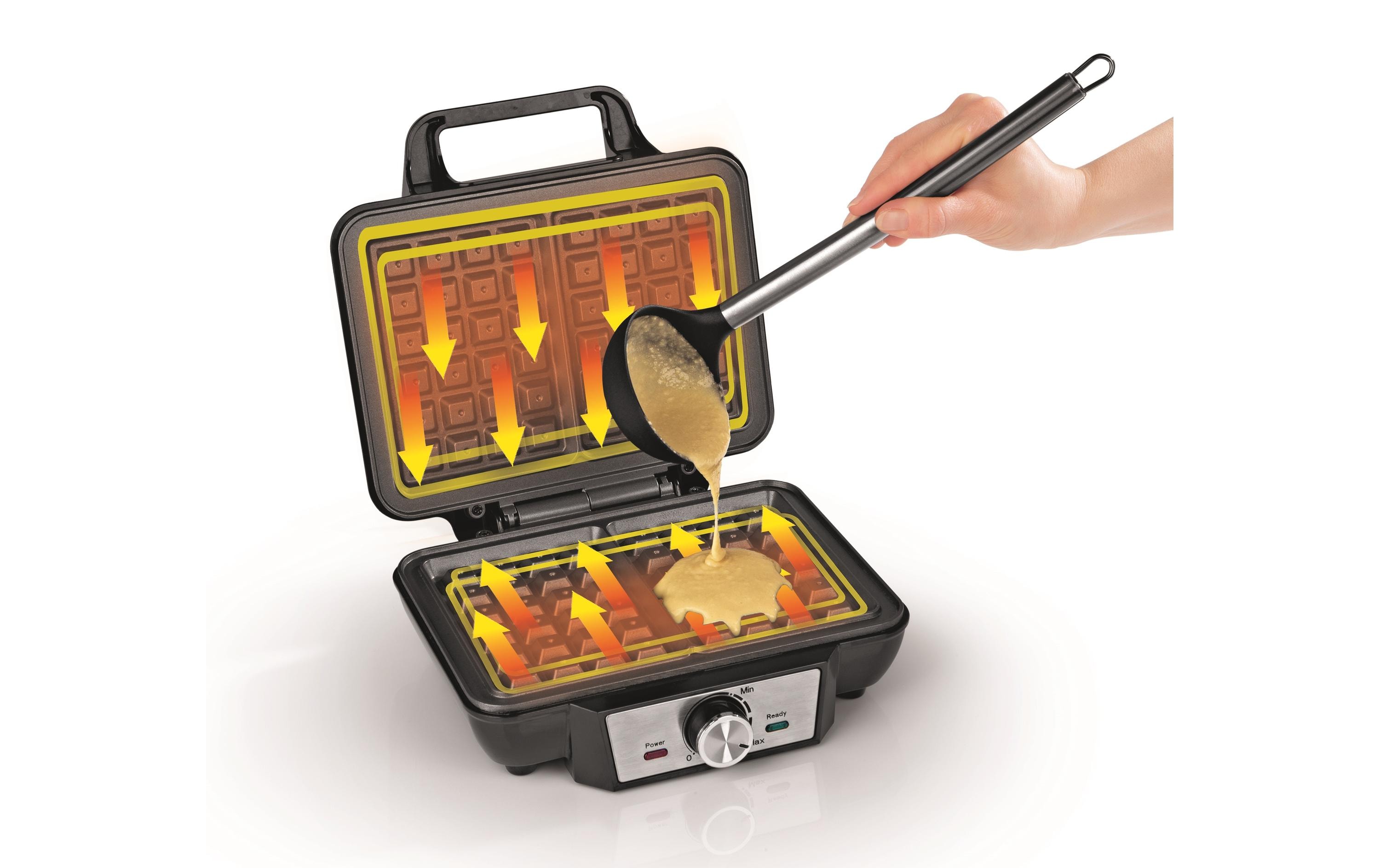 GOURMETmaxx Waffeleisen Schwarz/Silber