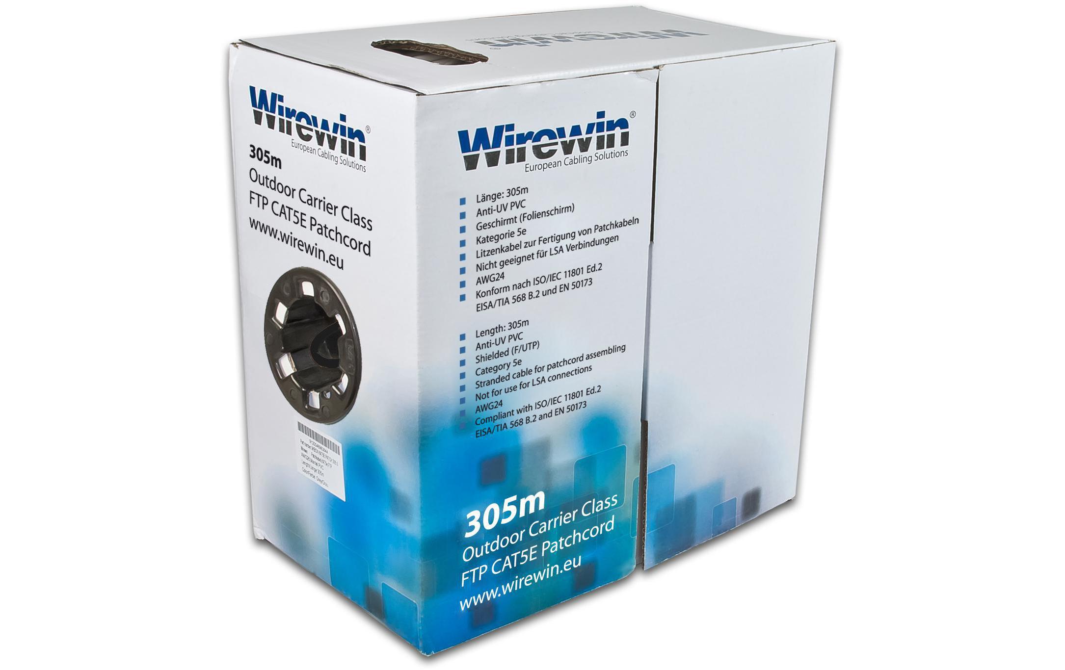 Wirewin Rangierkabel VKBOX OUTDOOR 305.0 Cat 5e, FTP, 305 m, Schwarz Wirewin Rangierkabel VKBOX OUTDOOR 305.0 Cat 5e, FTP, 305 m, Schwarz