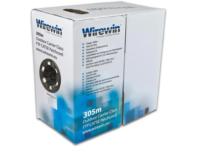 Wirewin Rangierkabel VKBOX OUTDOOR 305.0 Cat 5e, FTP, 305 m, Schwarz Wirewin Rangierkabel VKBOX OUTDOOR 305.0 Cat 5e, FTP, 305 m, Schwarz