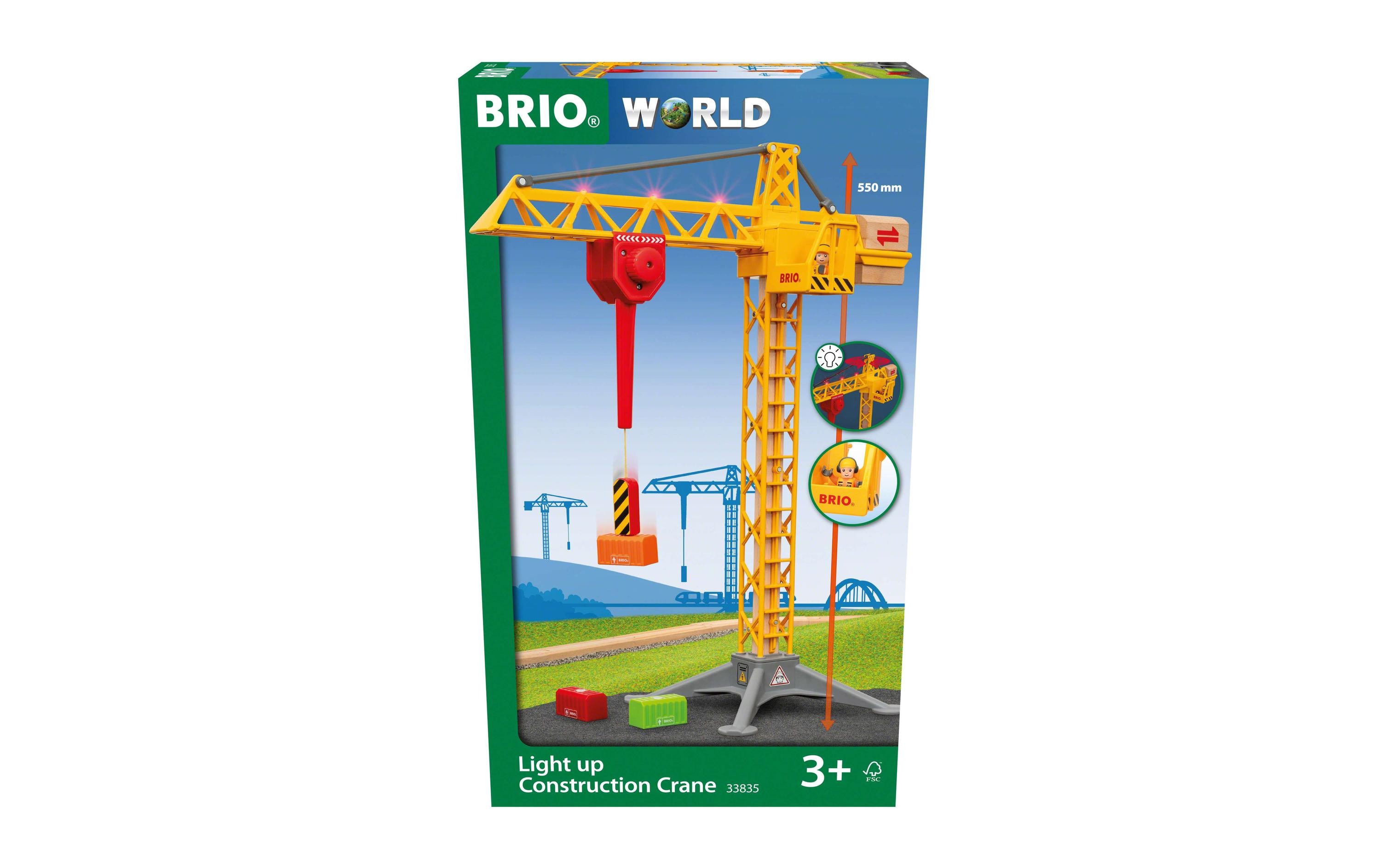 BRIO Eisenbahn Baukran mit Lichtern