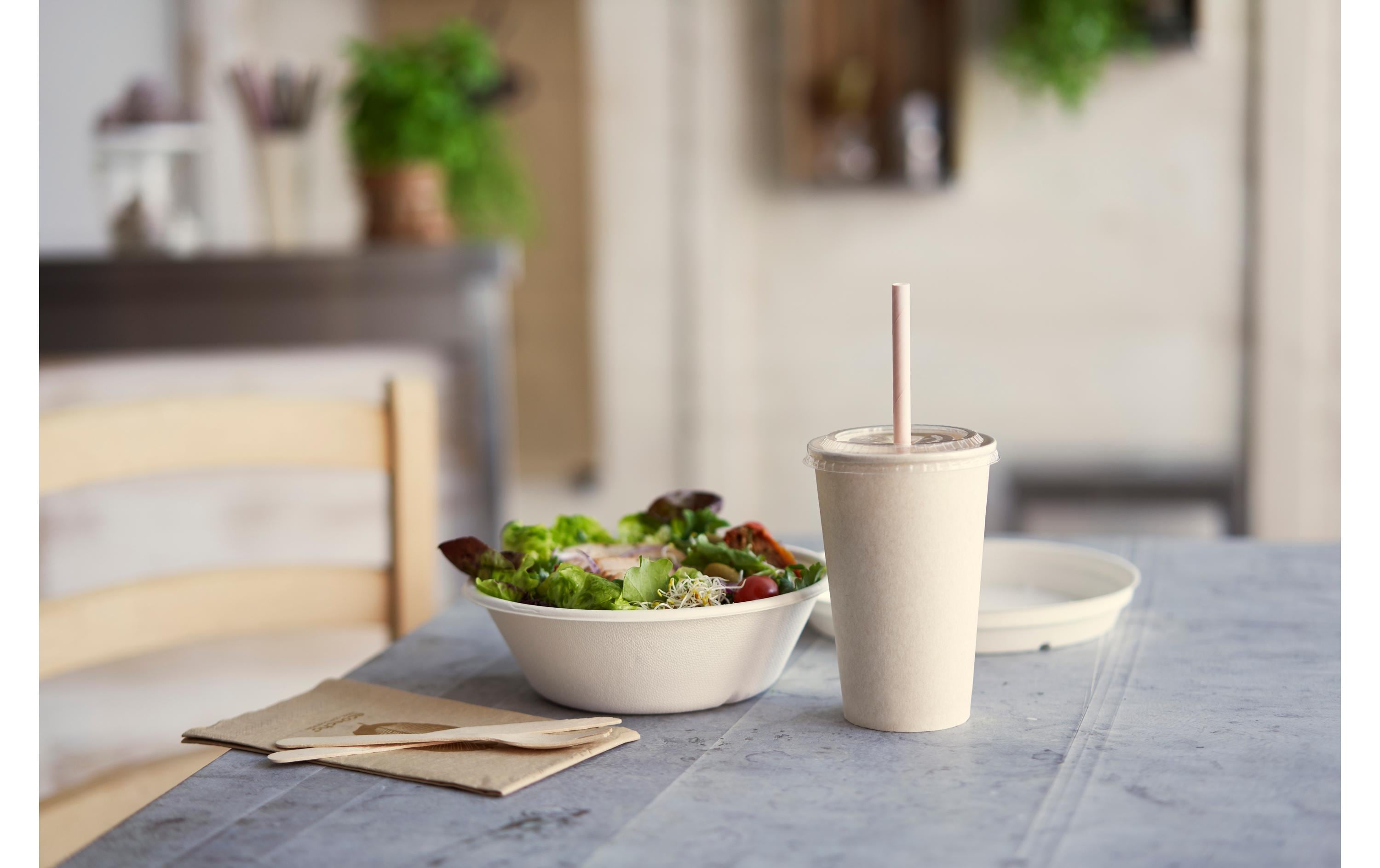 BioPak Einwegbecher Breeze 350 ml, 50 Stück, Braun