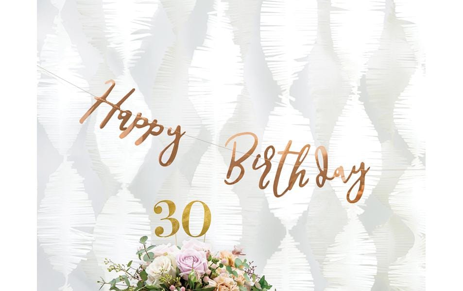 Partydeco Girlande Happy Birthday Rosegold, 16.5 x 62 cm