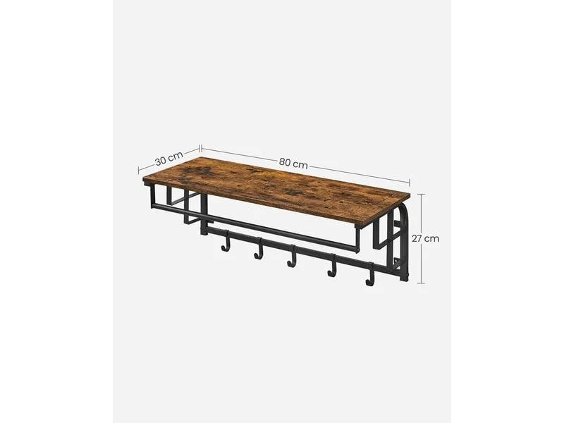 VASAGLE Wandgarderobe mit 5 abnehmbaren Haken 80 x 30 cm VASAGLE Wandgarderobe mit 5 abnehmbaren Haken 80 x 30 cm