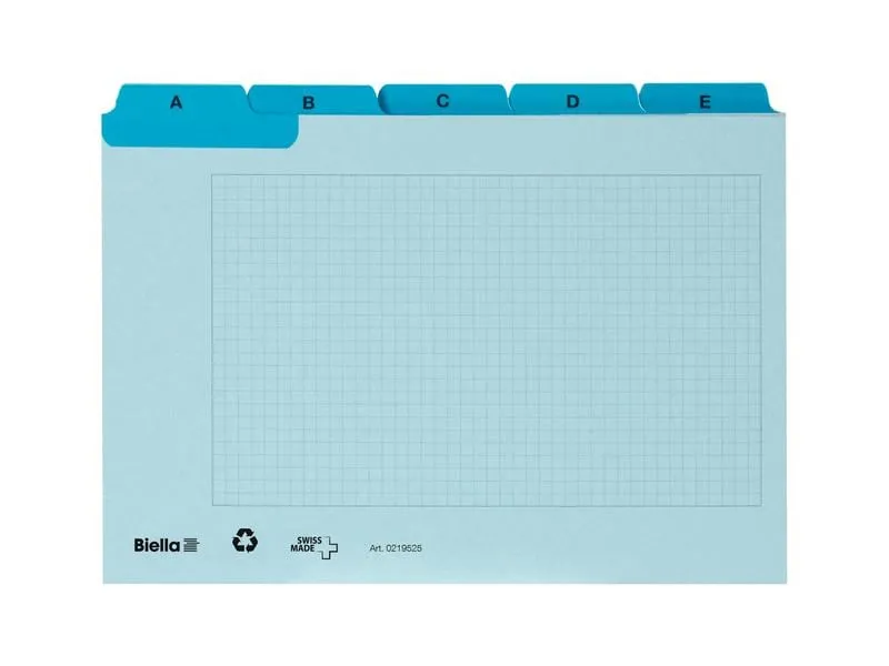 Biella Karteikarten A5, A-Z, 25-teilig, Blau