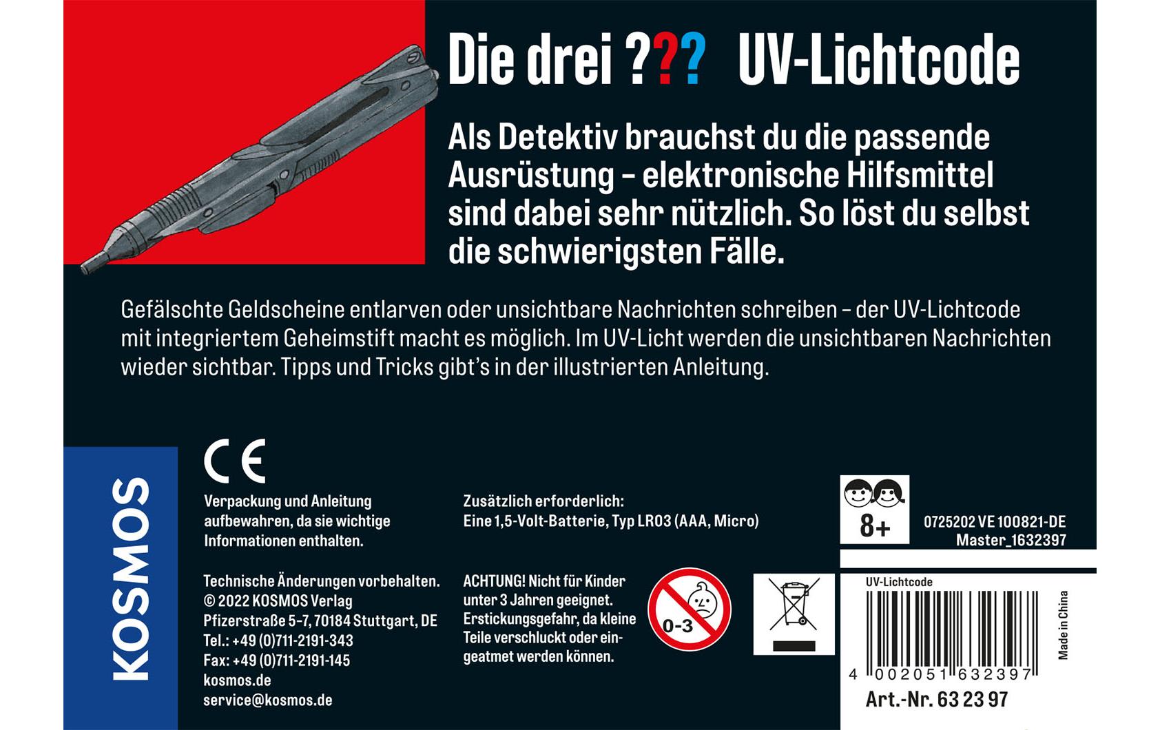 Kosmos Detektivausrüstung Die Drei??? UV-Lichtcode