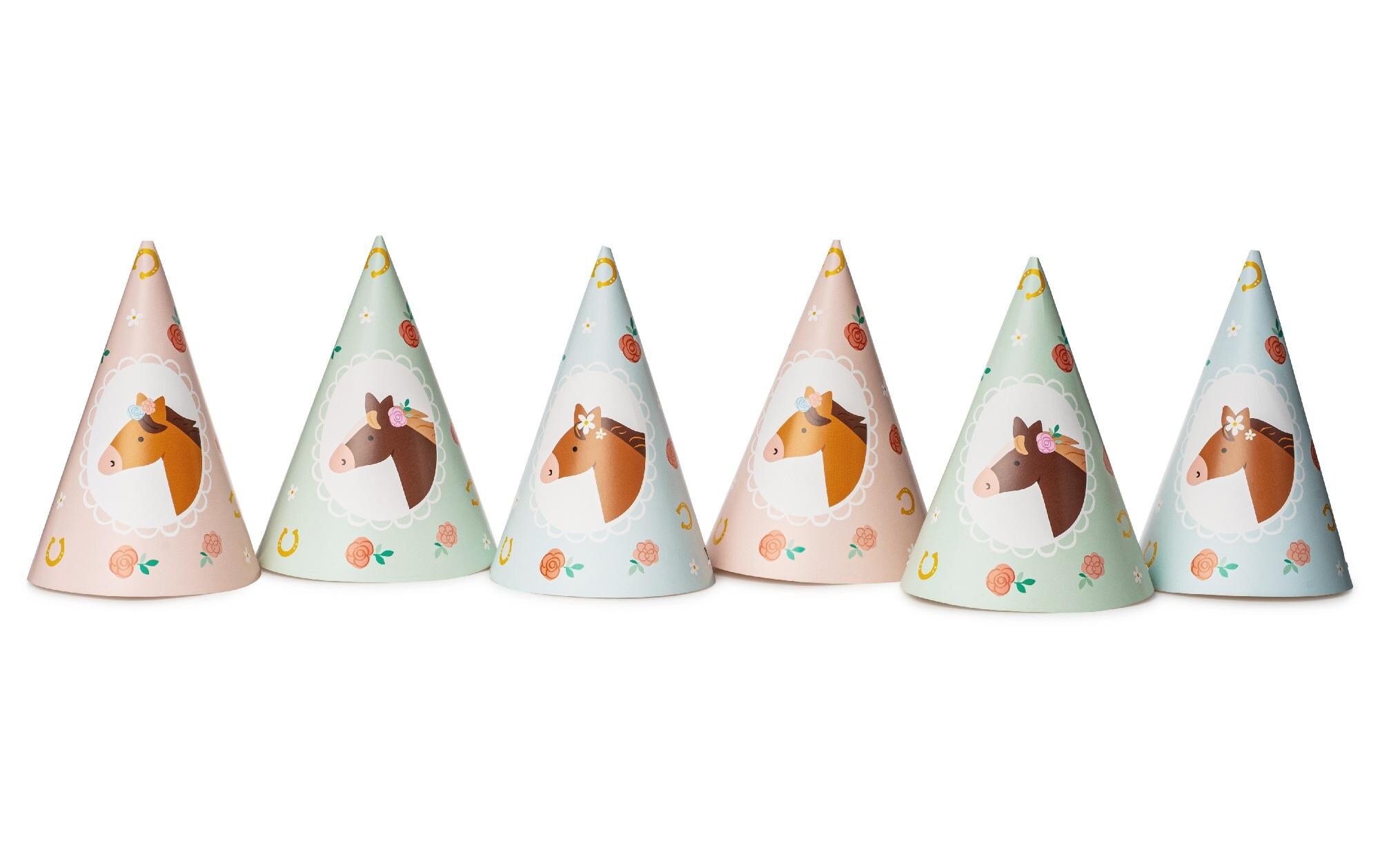 Partydeco Partyhüte Pferd 16 x 11 cm, 6 Stück