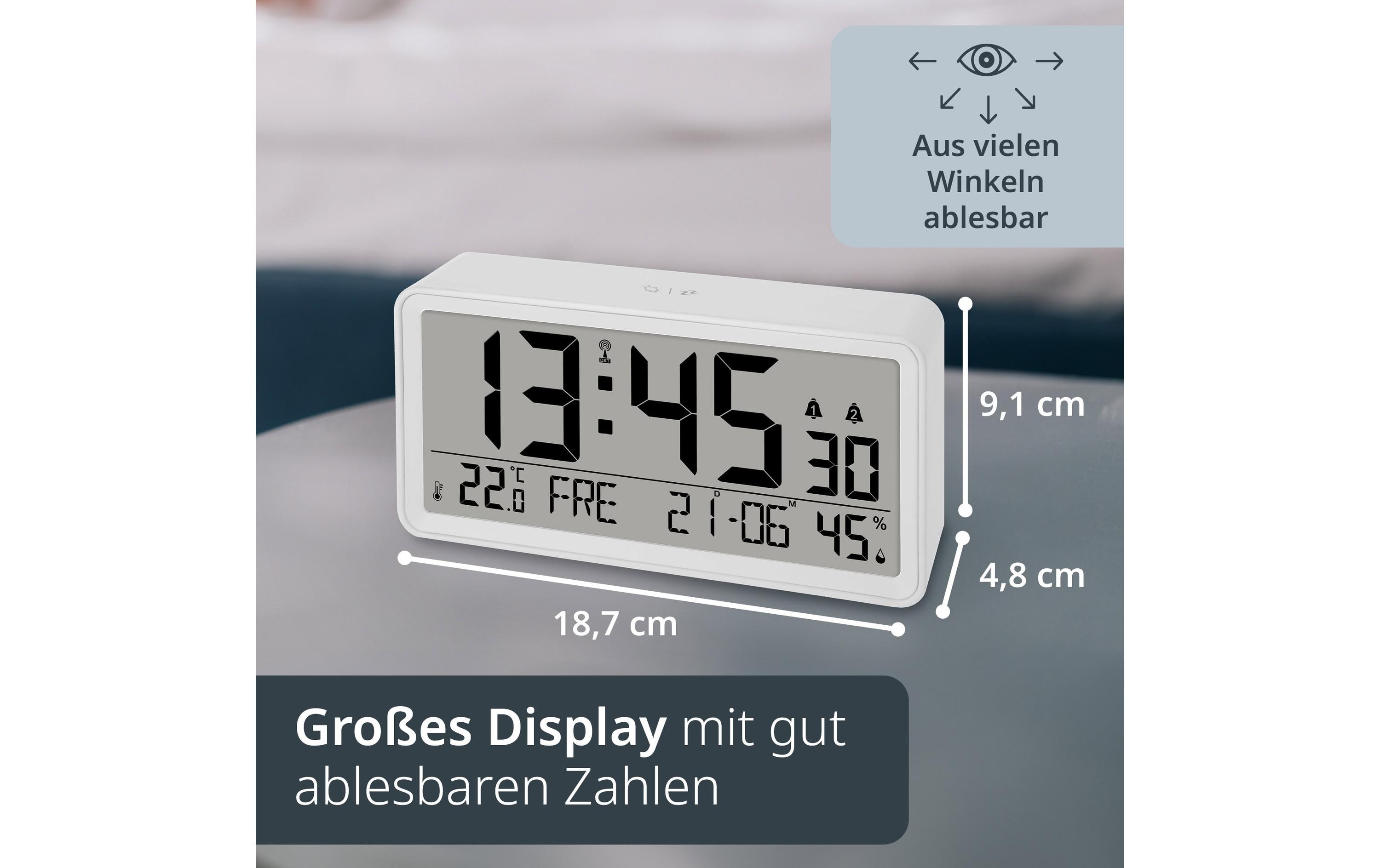 ADE Tischuhr digital Weiss