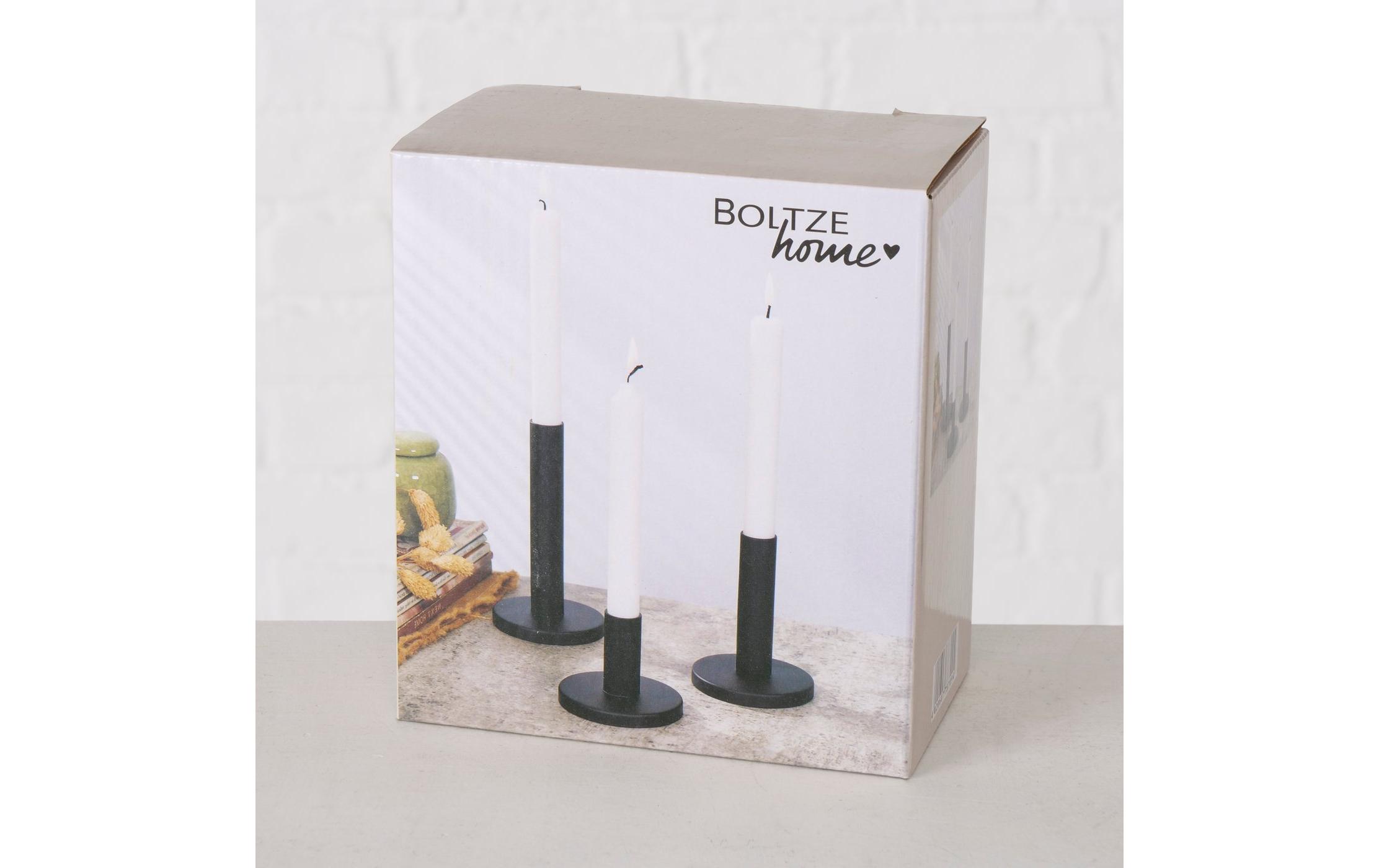 Boltze Kerzenhalter Malko 3-teilig, Schwarz
