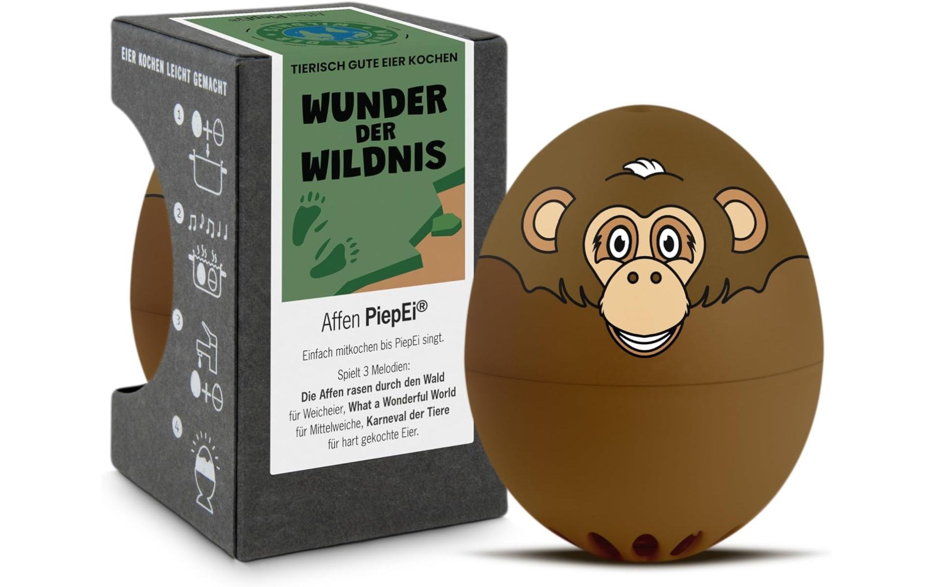 PiepEi Küchentimer Singende Eieruhr Affen, Braun
