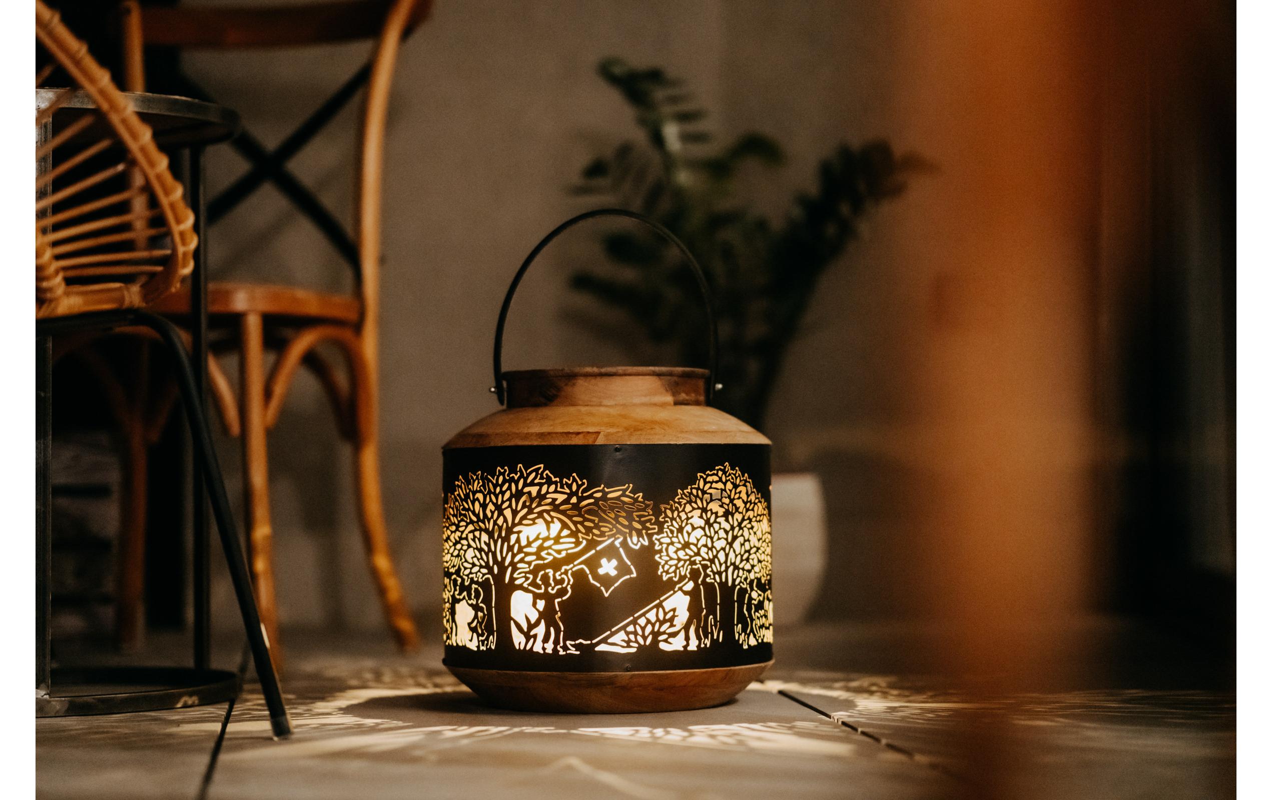 Kadastar Laterne Bergchilbi 37 cm, Braun/Schwarz