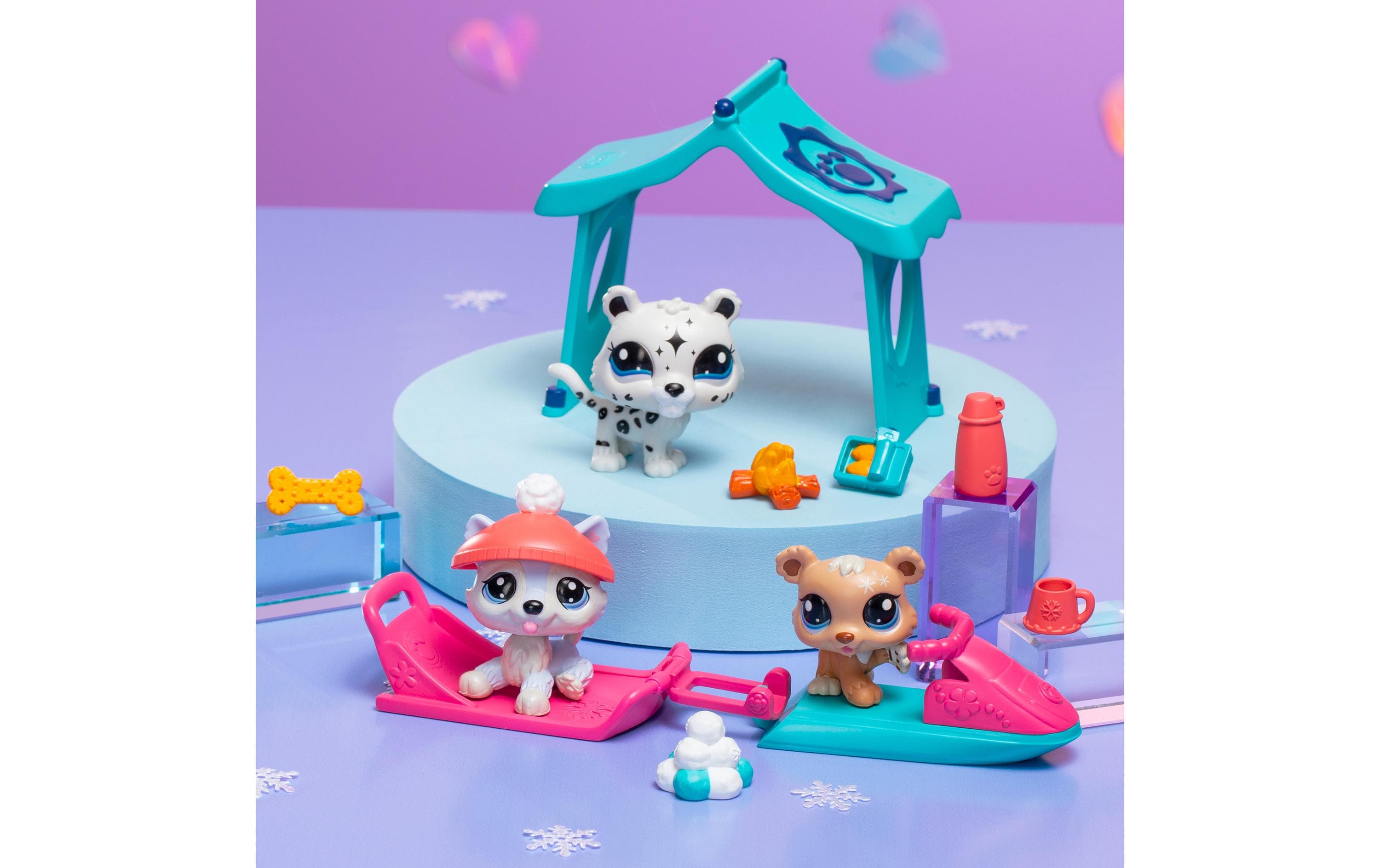 BANDAI Littlest Pet Shop Set Pets Schnee & Accessoires