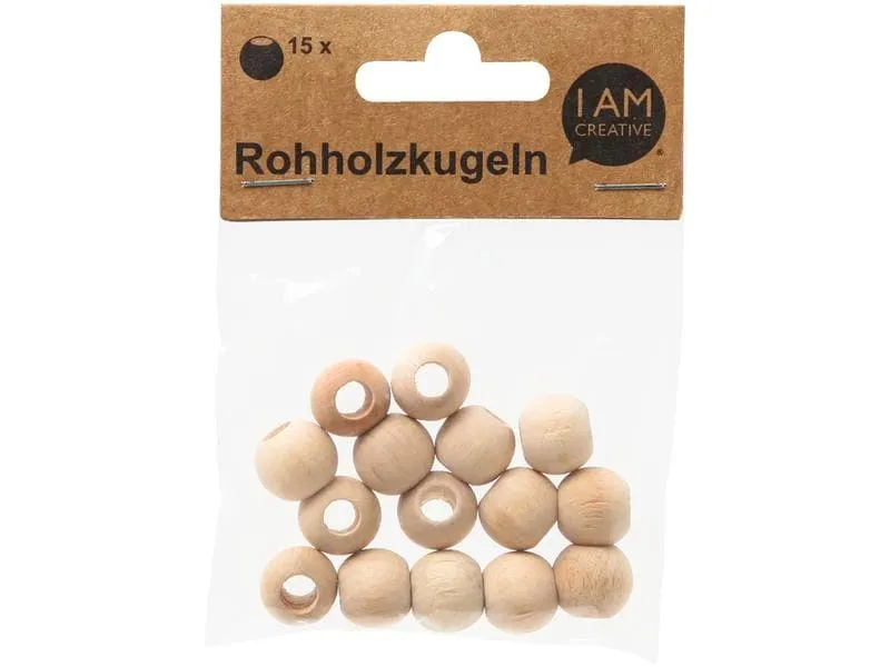 lalana Holzperlen Hölzerne Perlen 15 mm, 15 Stück lalana Holzperlen Hölzerne Perlen 15 mm, 15 Stück