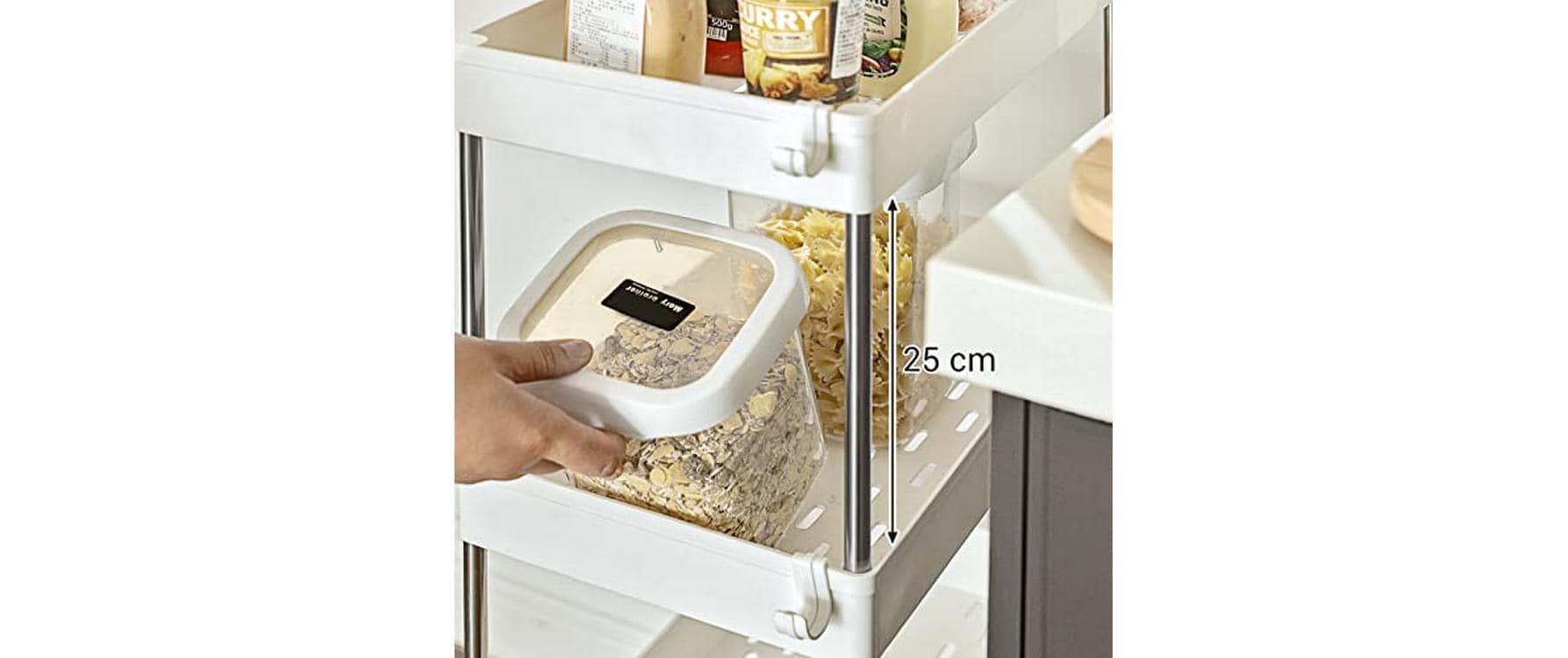 Songmics Nischenwagen mit 4 Ablagen 40 x 86 x 22 cm, Weiss