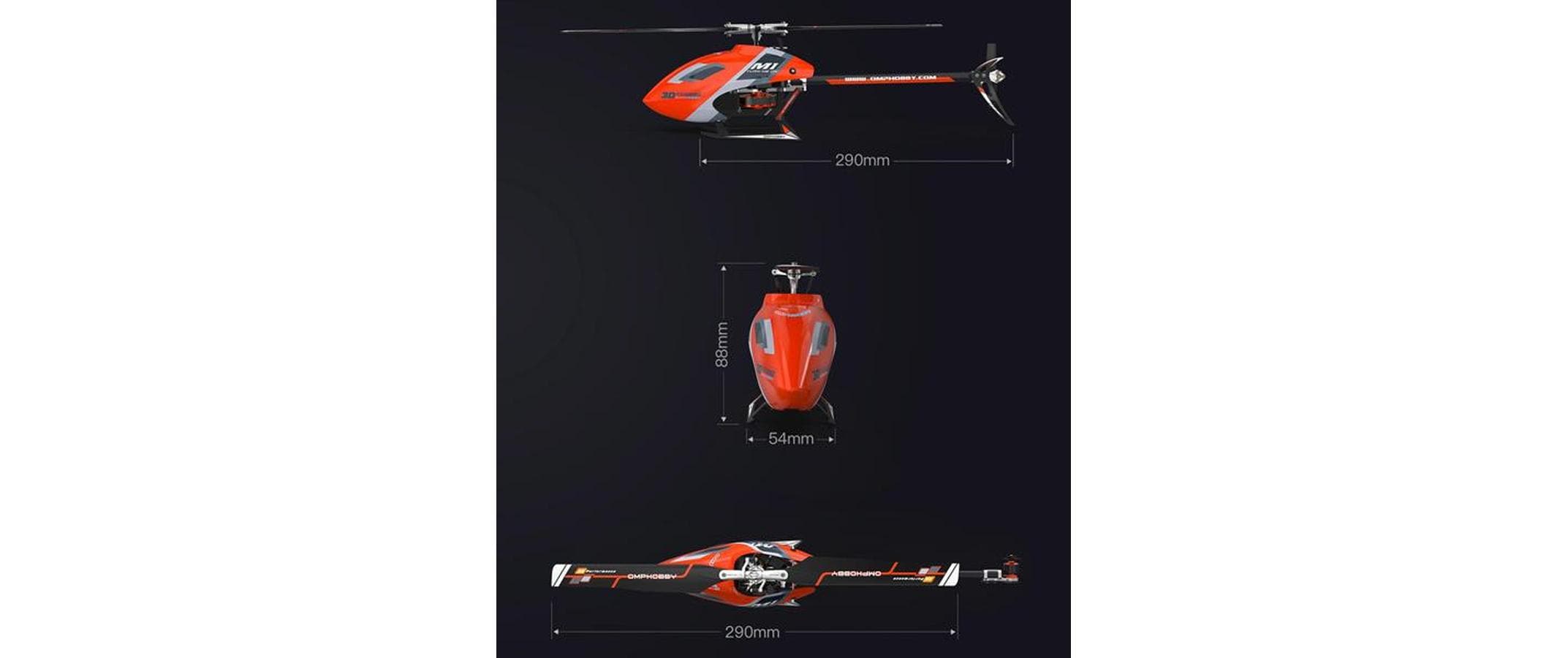 OMPHobby Helikopter M1 EVO Flybarless, 3D, Gelb BNF OMPHobby Helikopter M1 EVO Flybarless, 3D, Gelb BNF