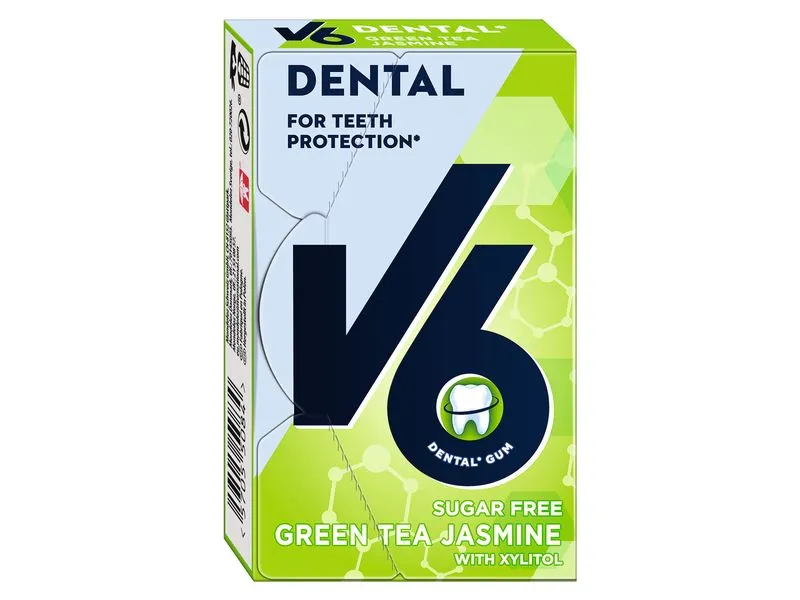 V6 Kaugummi Dental Green Tea Jasmine 24 g V6 Kaugummi Dental Green Tea Jasmine 24 g