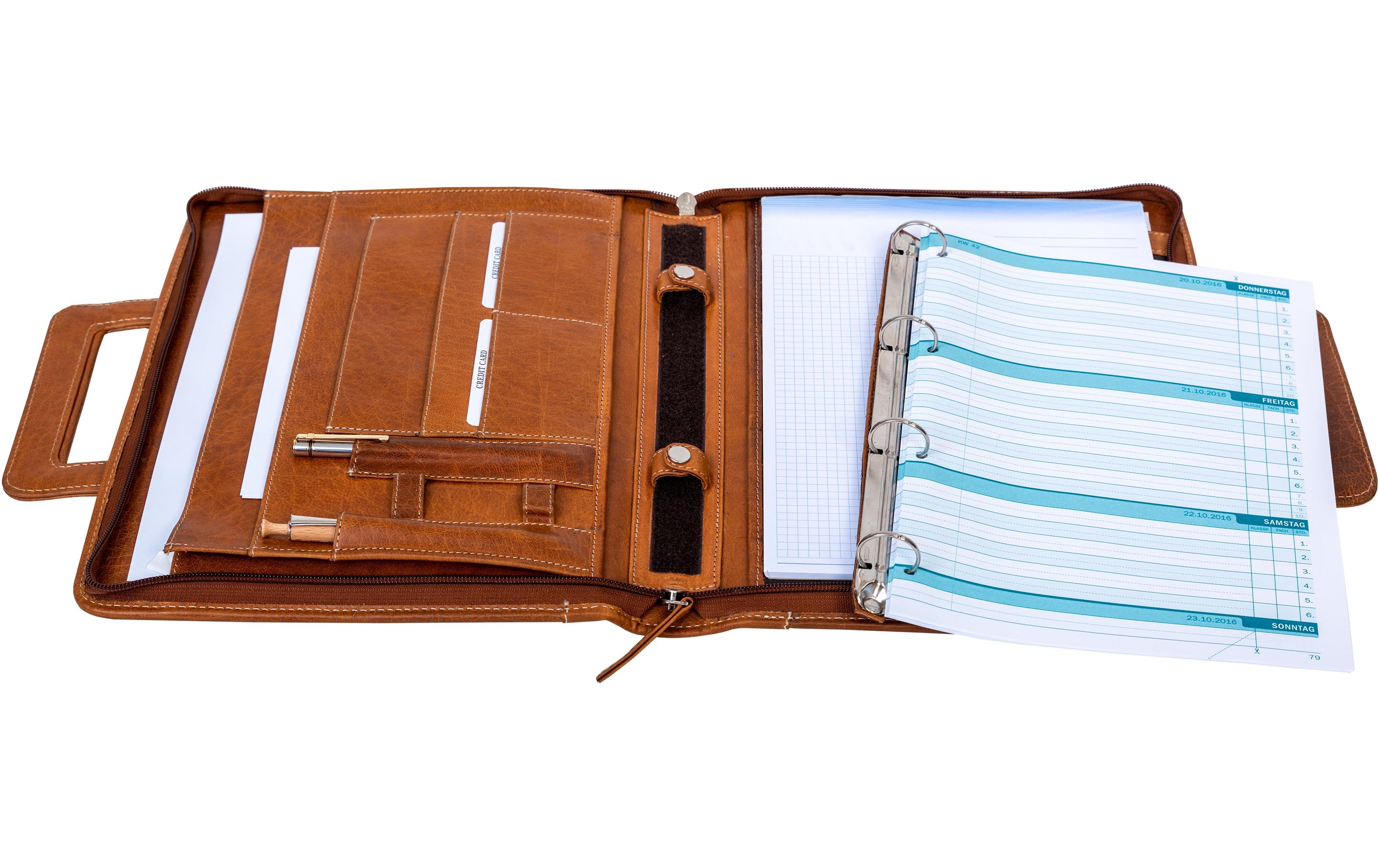 Alpenleder Konferenzmappe Dokumentenmappe Leder – cognac