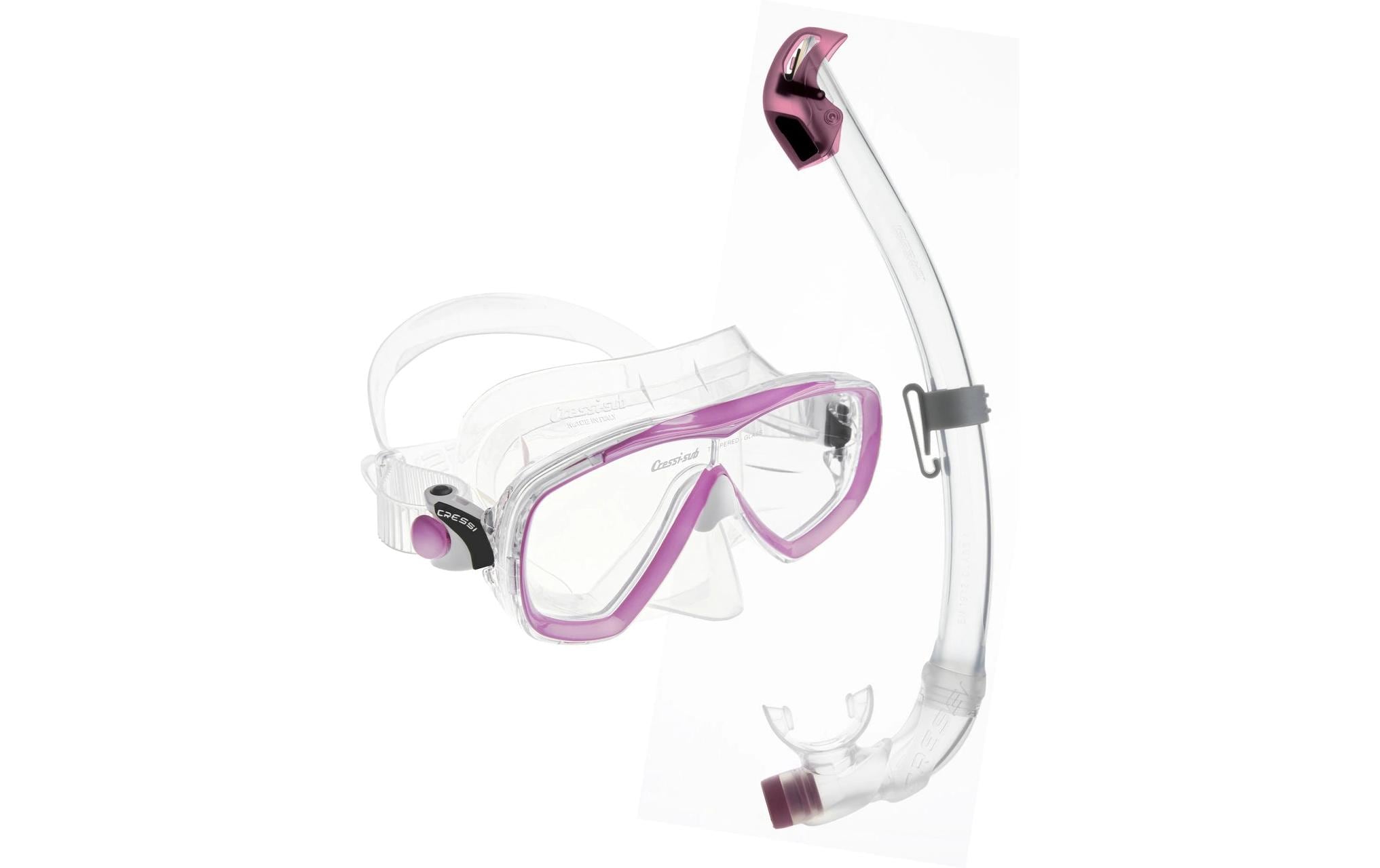 CRESSI Estrella + Seal Dry Snorkel Combo Clear/Pink