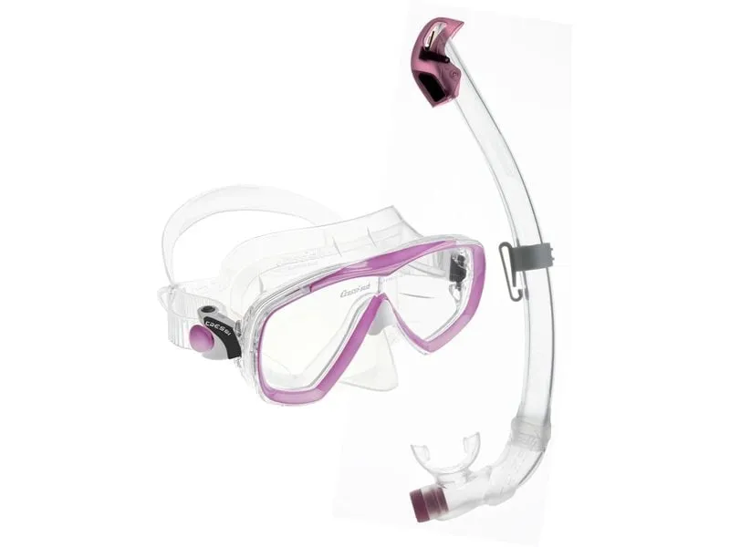 CRESSI Estrella + Seal Dry Snorkel Combo Clear/Pink CRESSI Estrella + Seal Dry Snorkel Combo Clear/Pink