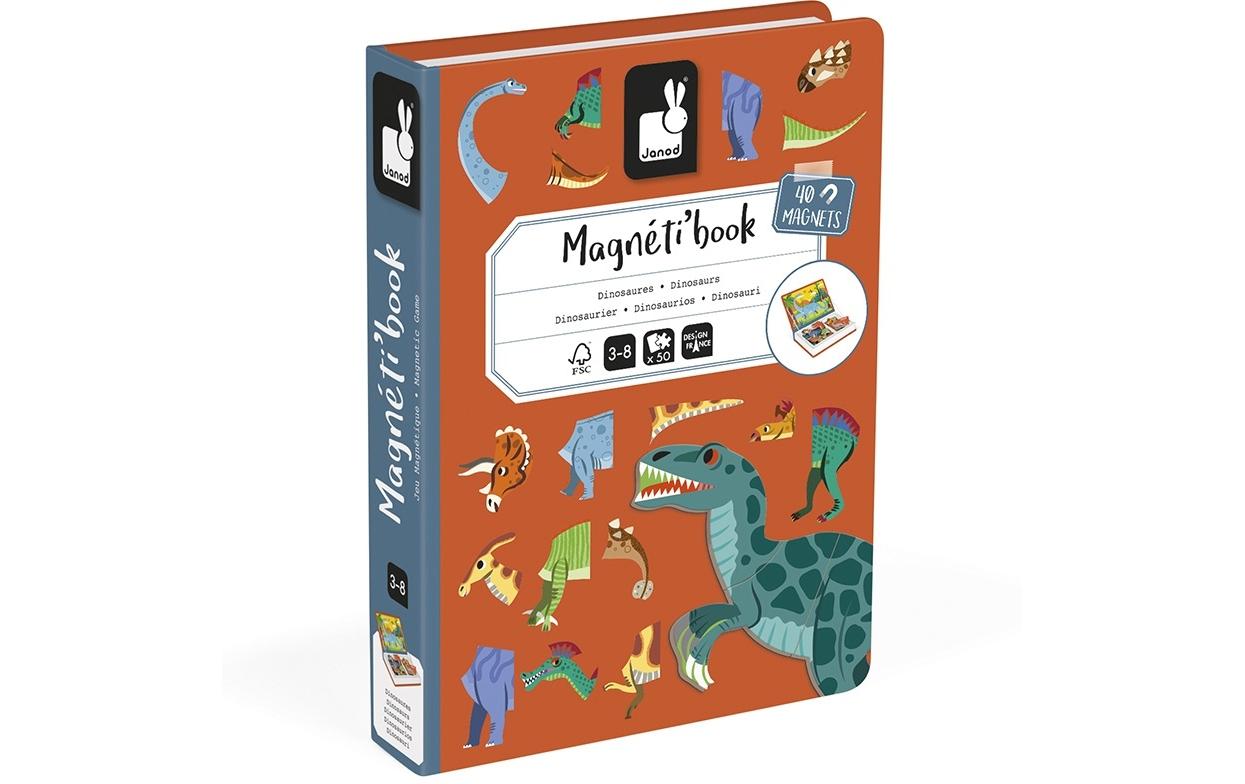 Janod Beschäftigungsspielzeug Magnetbuch Dinosaurier