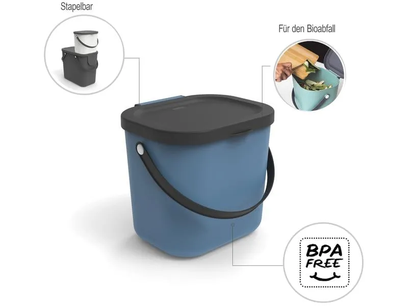 Rotho Recyclingbehälter Albula 6 l, Horizon Blau