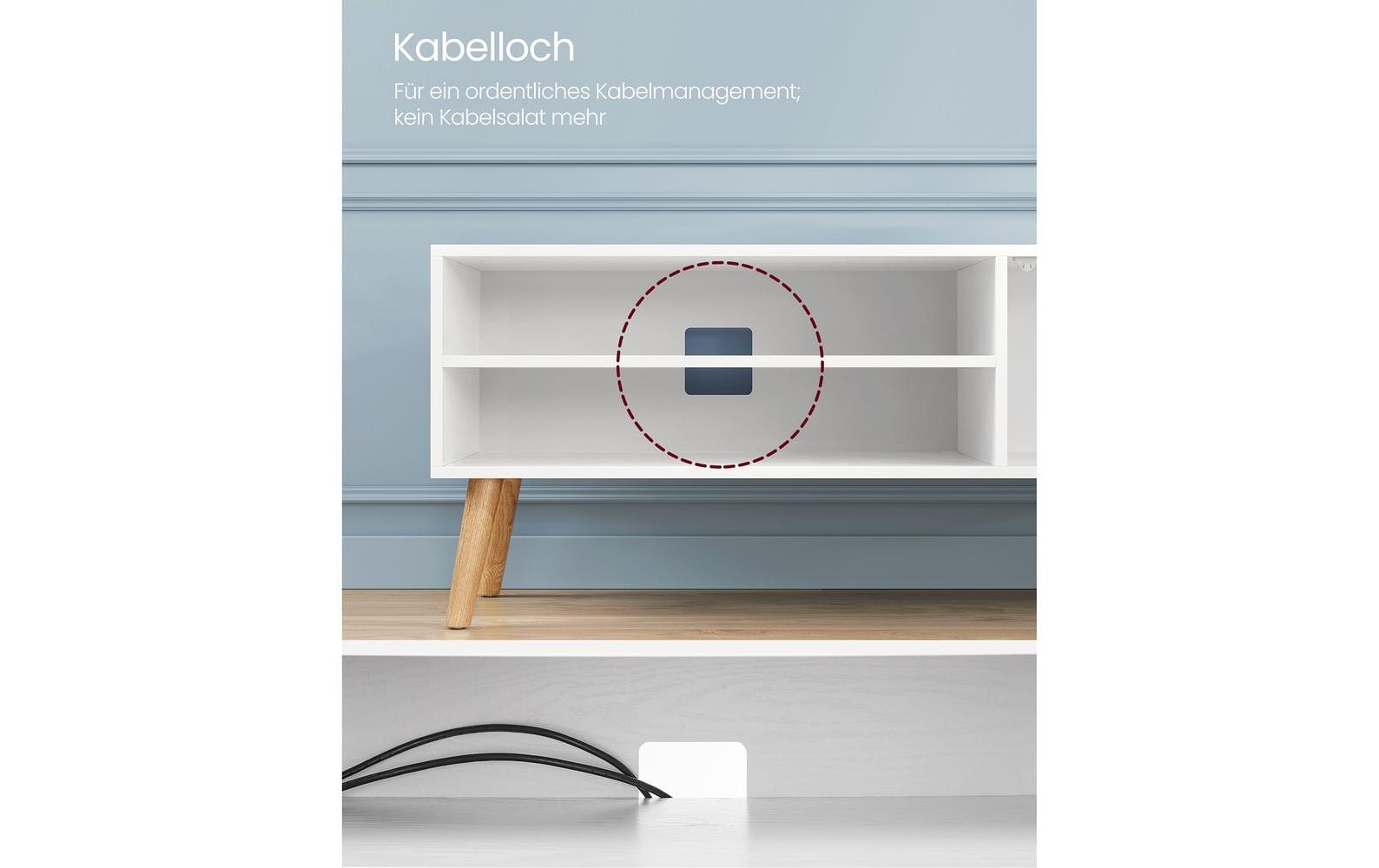 VASAGLE TV-Möbel Skandinavisch 110 x 40 cm, Weiss