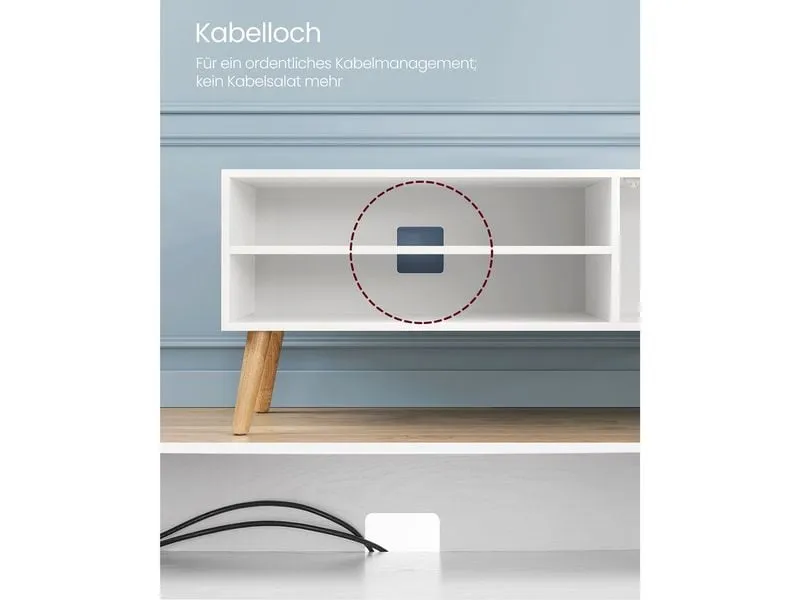 VASAGLE TV-Möbel Skandinavisch 110 x 40 cm, Weiss