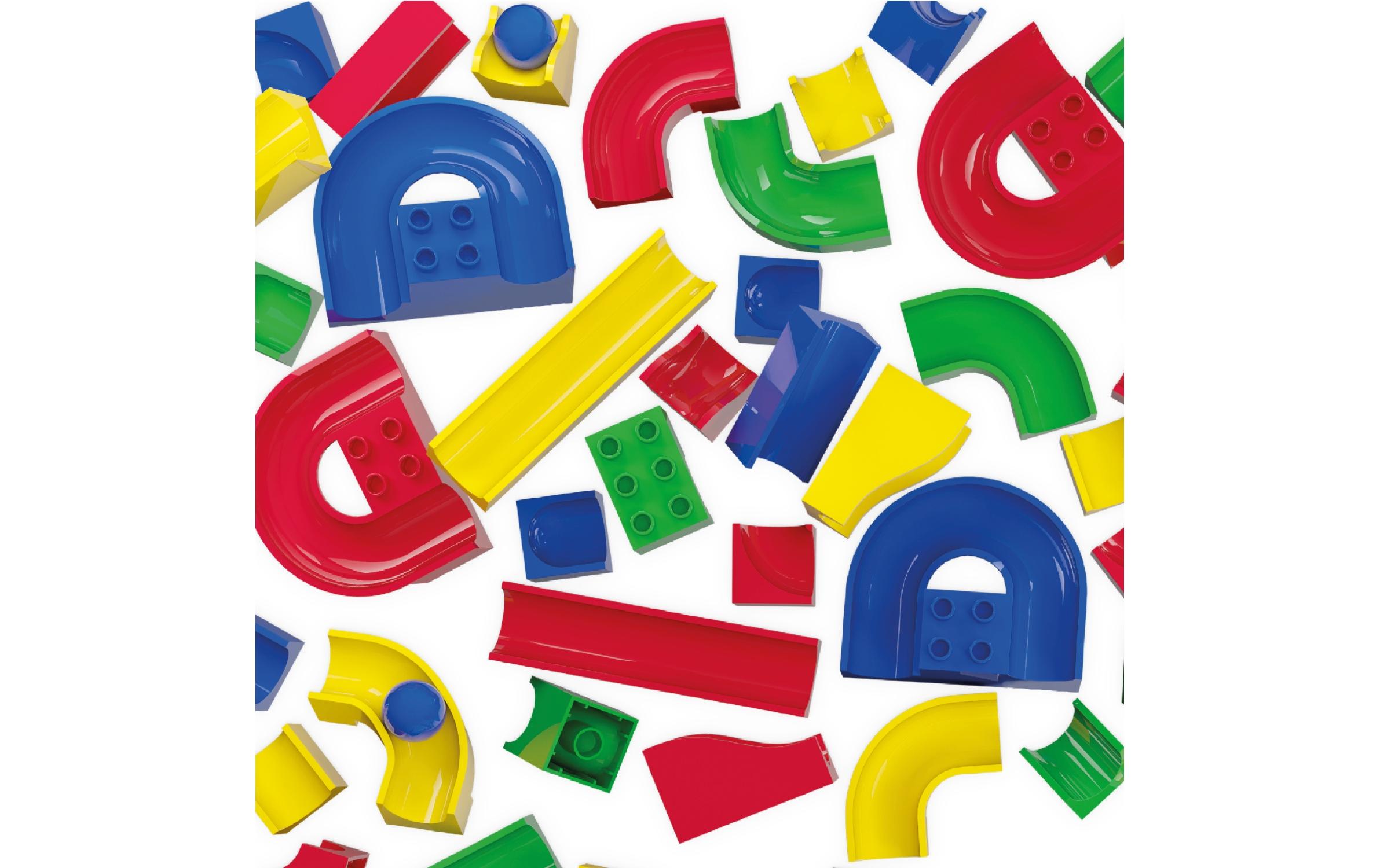 Hubelino Kugelbahn Bahnelemente Set 55 Teile