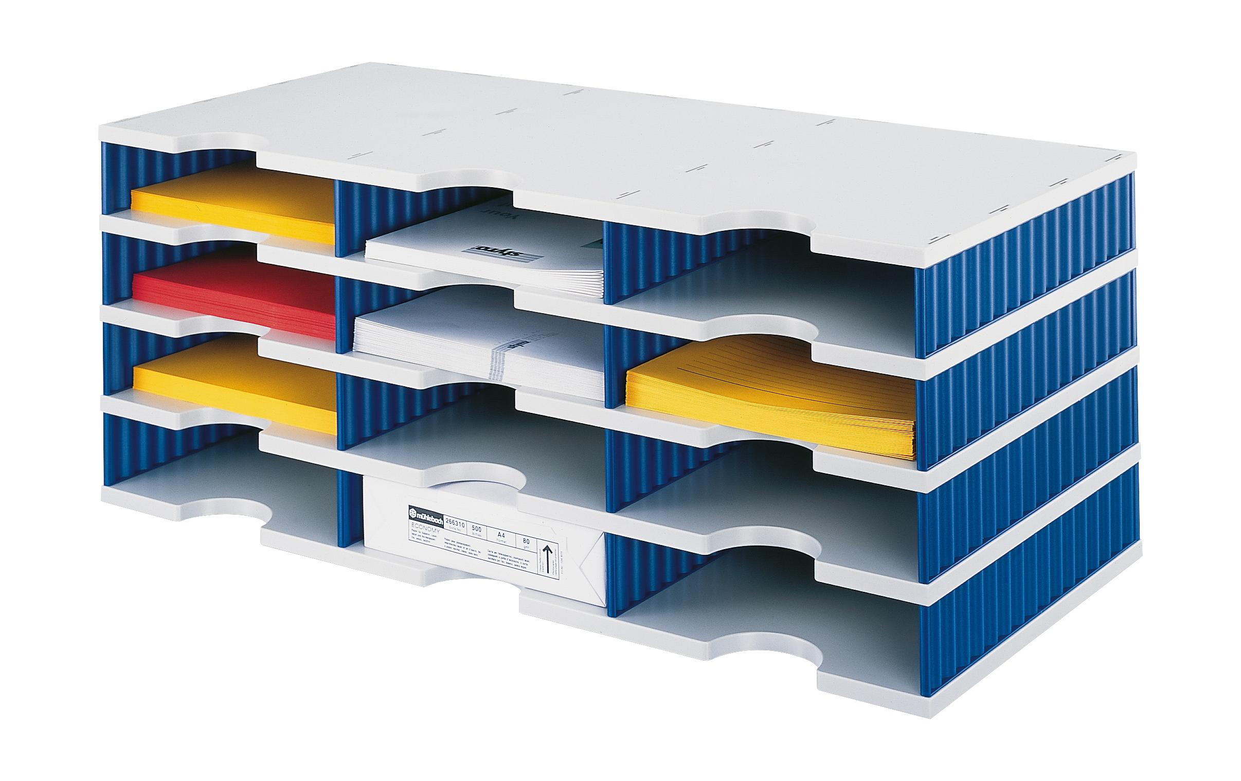 Styro Dokumentenablage styrodoc trio Standard, Blau, 12 Fächer