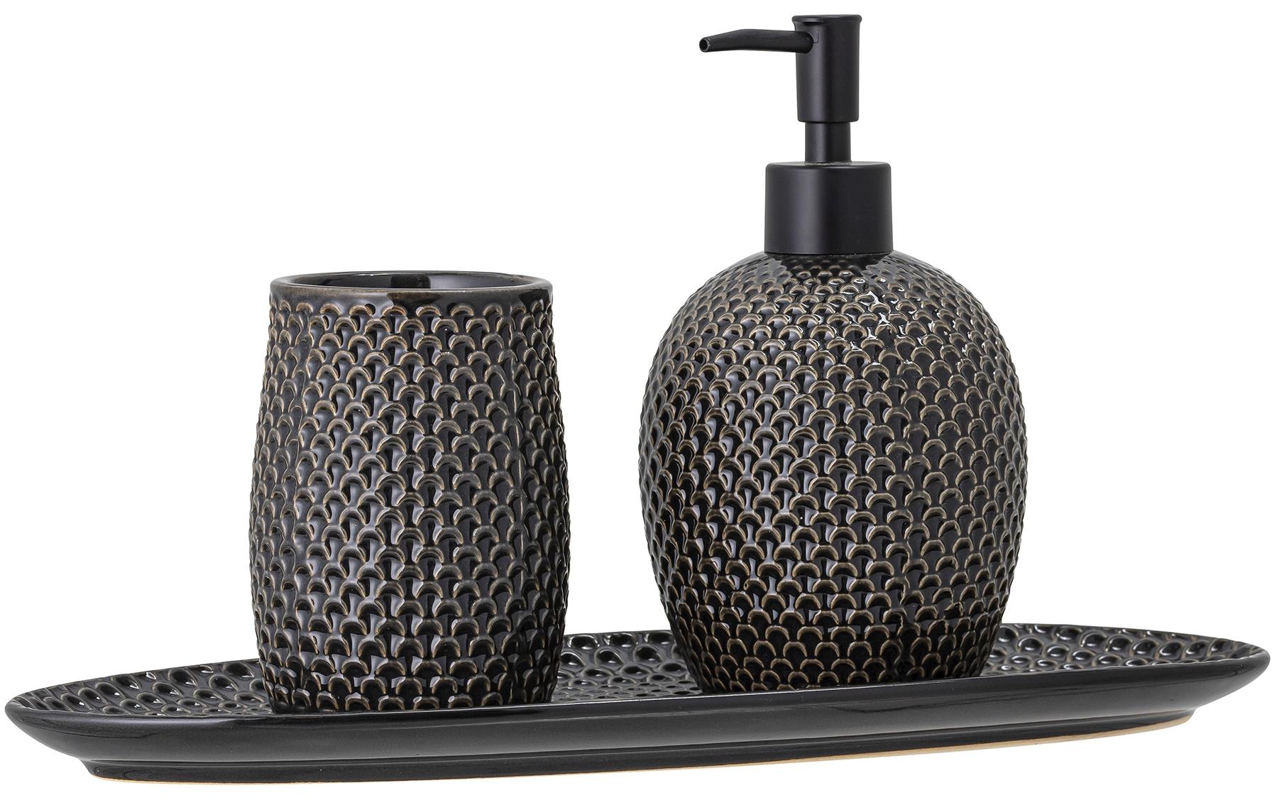 Bloomingville Seifenspender Hrin 3er Set, Anthrazit