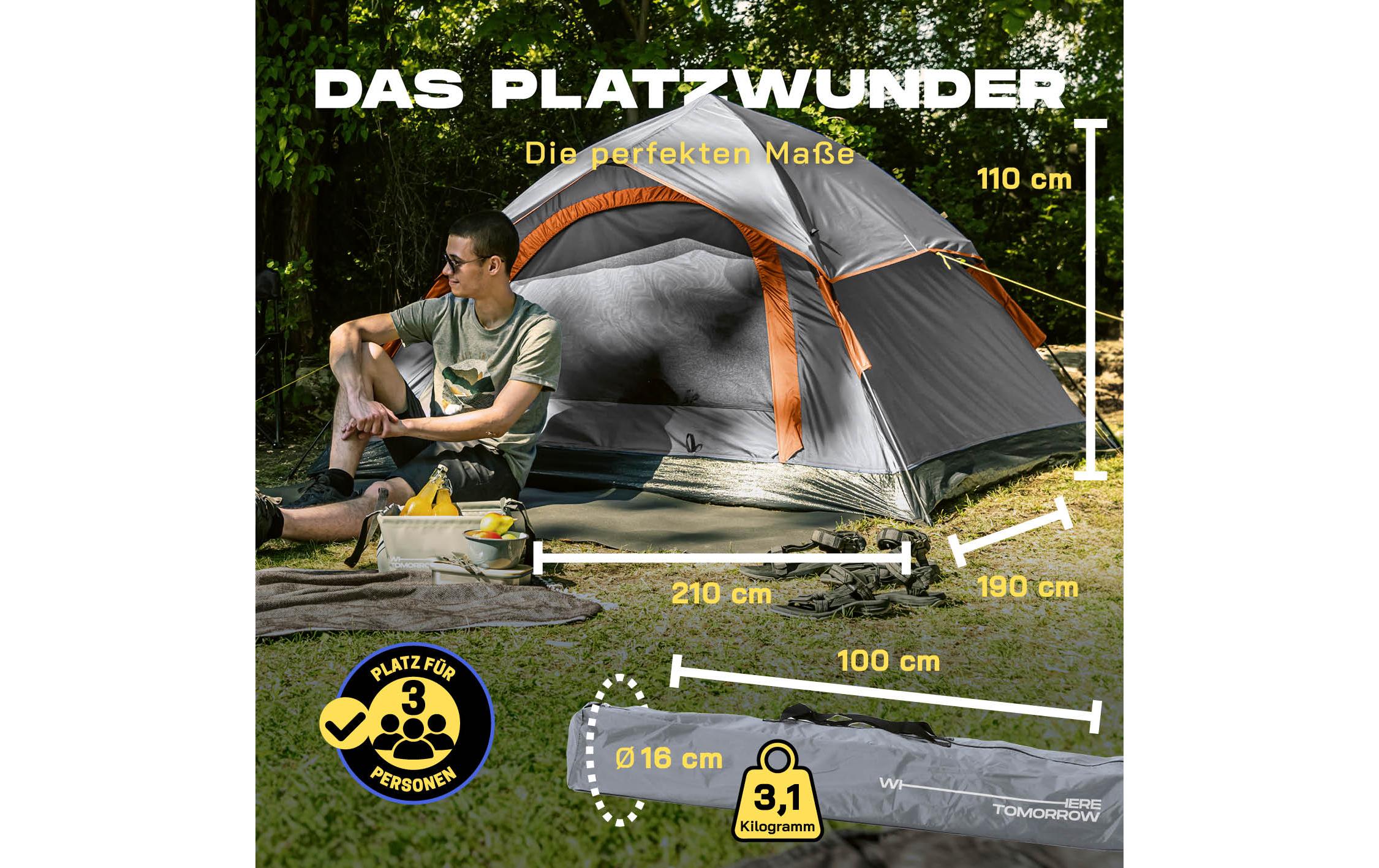 Where tomorrow Wurfzelt 3 Personen - Grau Where tomorrow Wurfzelt 3 Personen - Grau