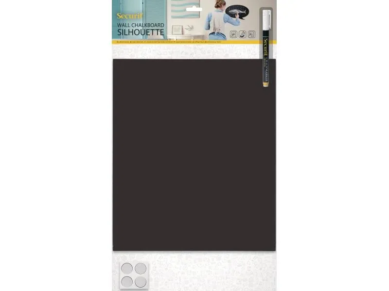 Securit Kreidetafel Silhouette 34.7 x 29.8 cm mit Klett, Schwarz Securit Kreidetafel Silhouette 34.7 x 29.8 cm mit Klett, Schwarz