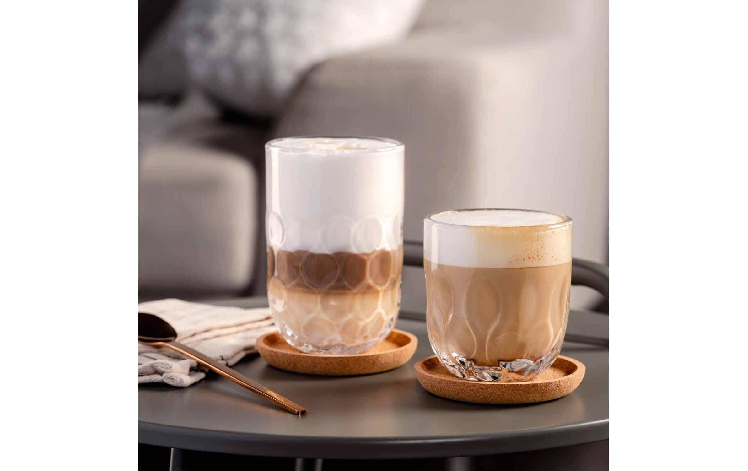 Leonardo Glasuntersetzer Gocce, Beige, 4 Stück