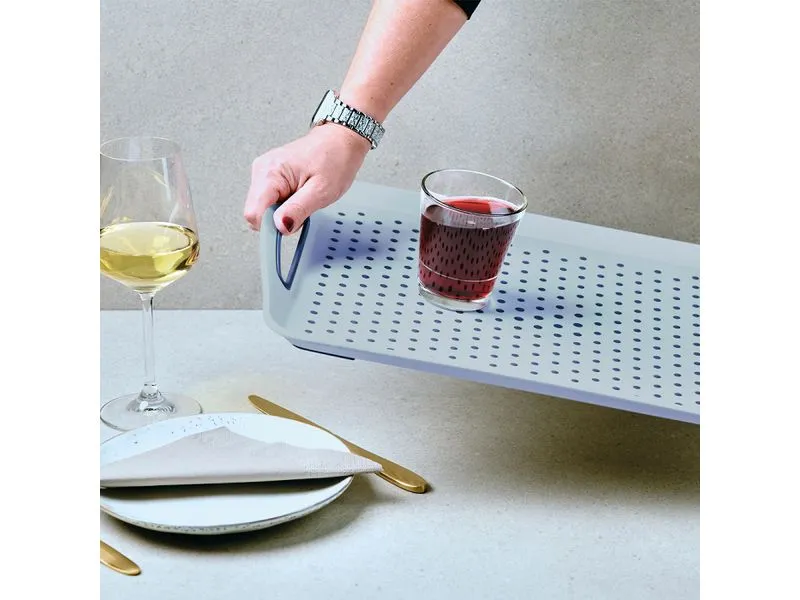 Kesper Serviertablett Rutschfest, Kunststoff, Blau