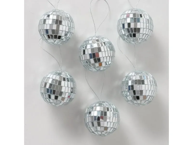 Boltze Weihnachtsschmuck Disco 6 Stück, Silber