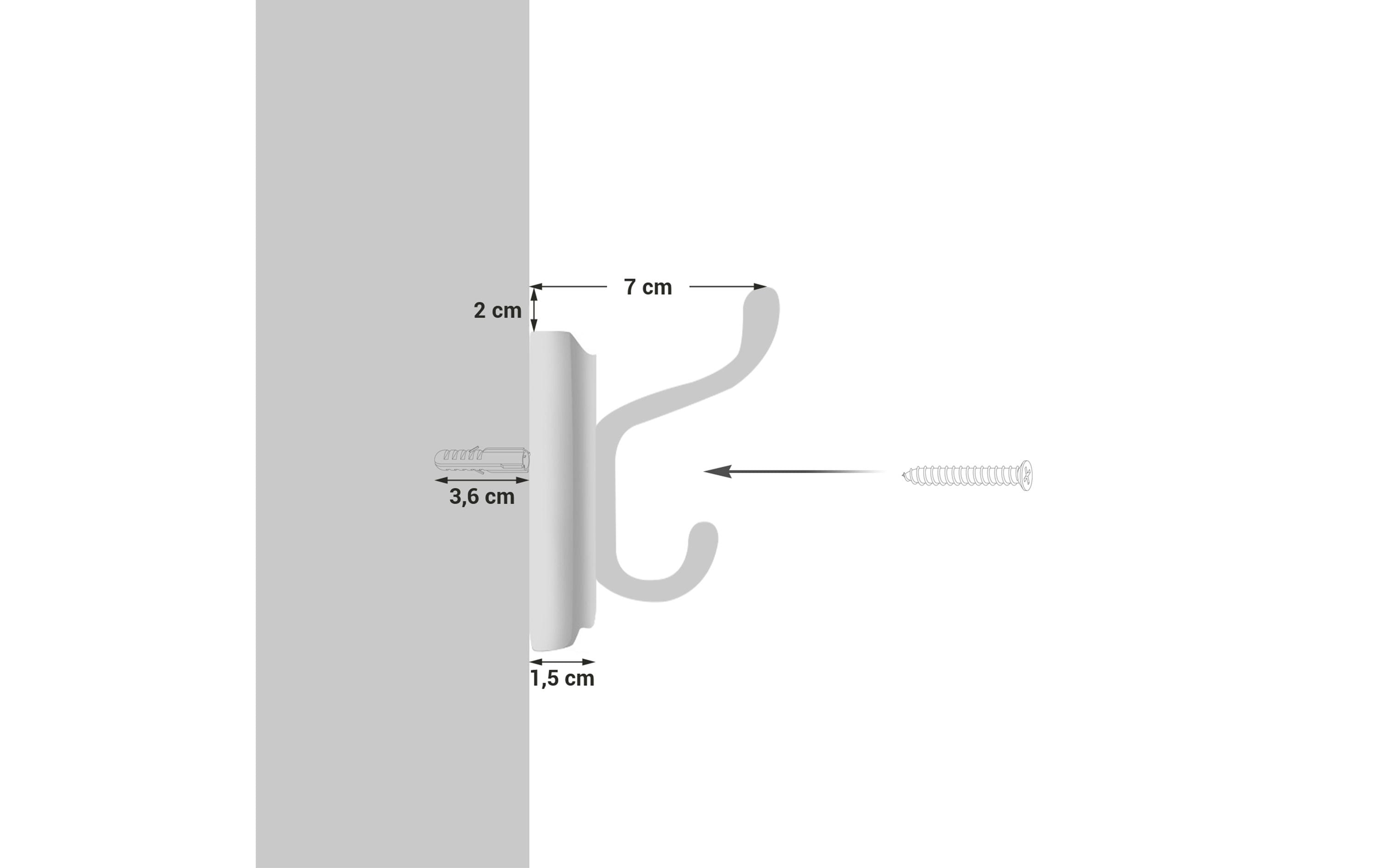 Songmics Kleiderhaken 40 x 9 x 7 cm, Weiss