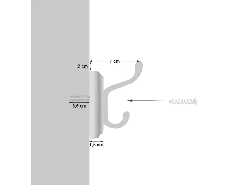 Songmics Kleiderhaken 40 x 9 x 7 cm, Weiss
