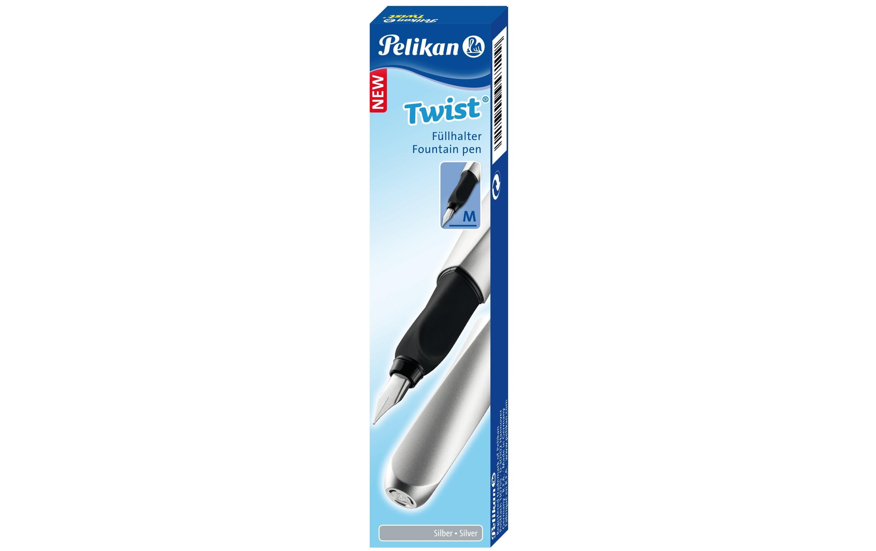 Pelikan Füllfederhalter Twist Metallic Medium (M), Silber