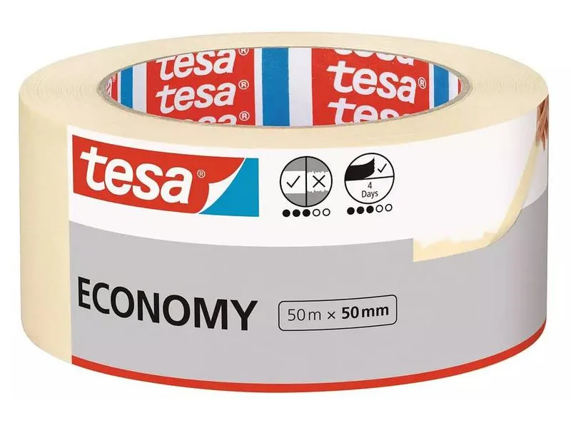 tesa Malerband -Set Economy, 50 mm x 50 m, 6 Rollen, Beige