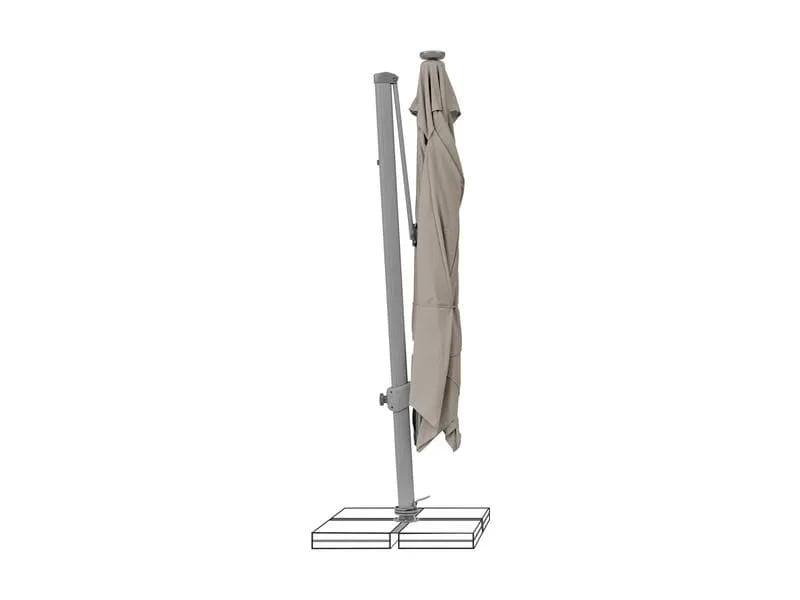 Suncomfort by Glatz Sonnenschirm Varioflex Solar LED, 300 x 300 cm, Hellgrau Suncomfort by Glatz Sonnenschirm Varioflex Solar LED, 300 x 300 cm, Hellgrau