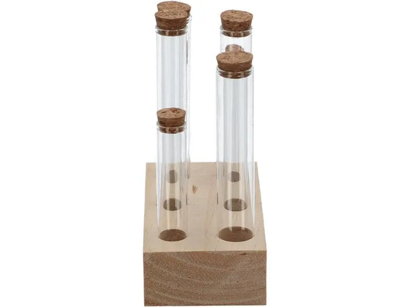 Esschert Design Vase Reagenzglas L 6 Gläser, 17.5 cm, Nature/Transparent